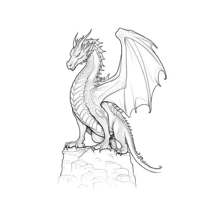 Adult Coloring Dragon