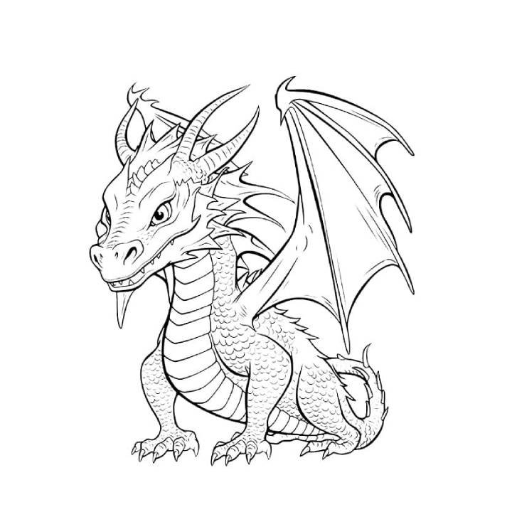 Adult Coloring Pages of Dragons