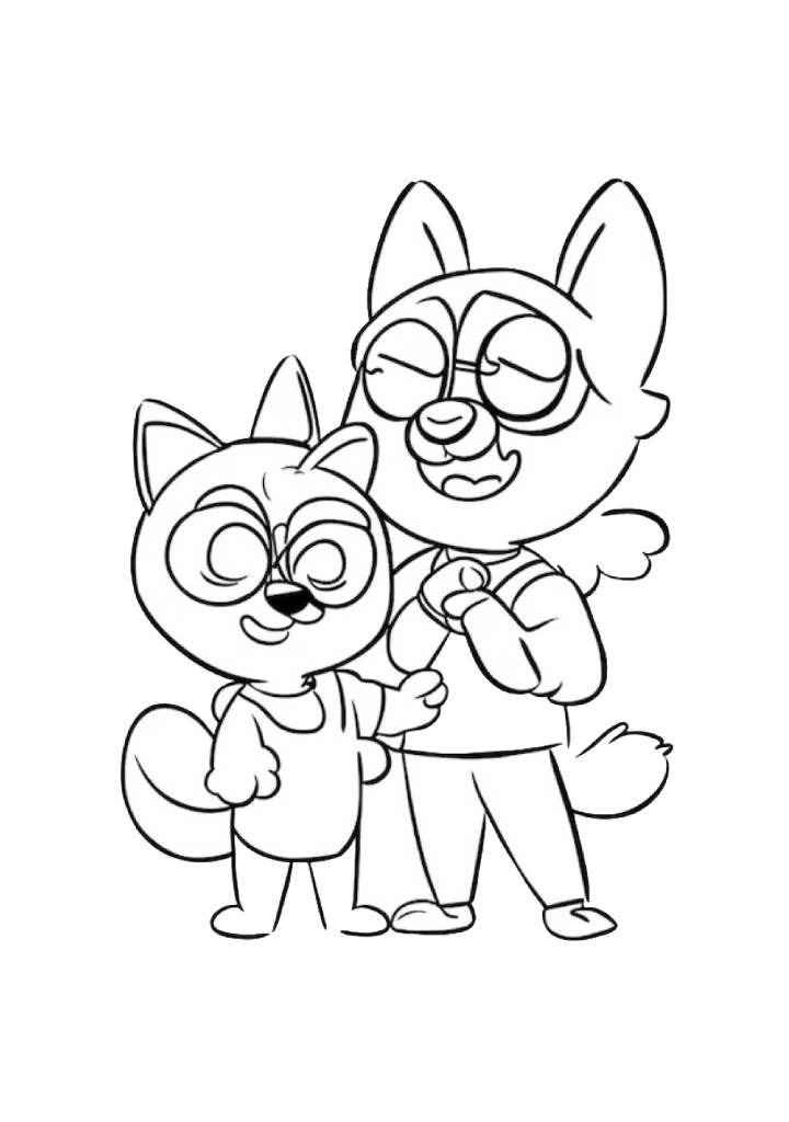 Bluey Themed Coloring Page For Kids