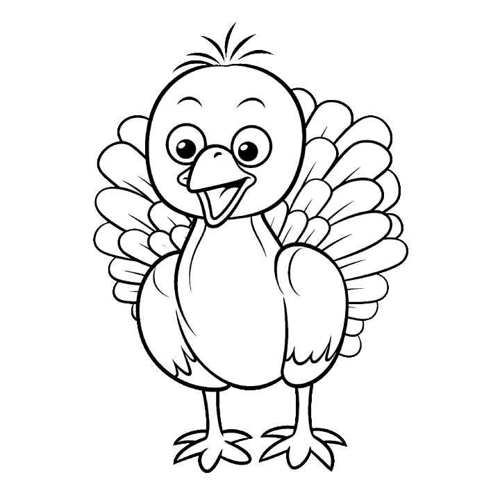 Colored Turkey Coloring Pages