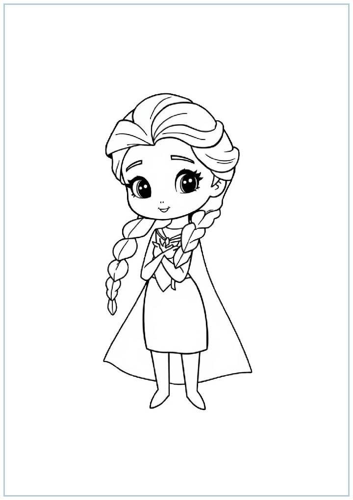 Cute Elsa Coloring Pages