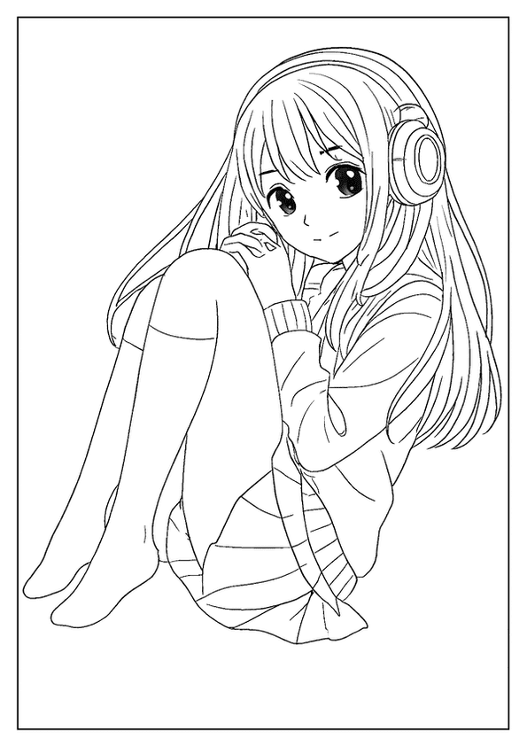 Anime Girl Music Coloring