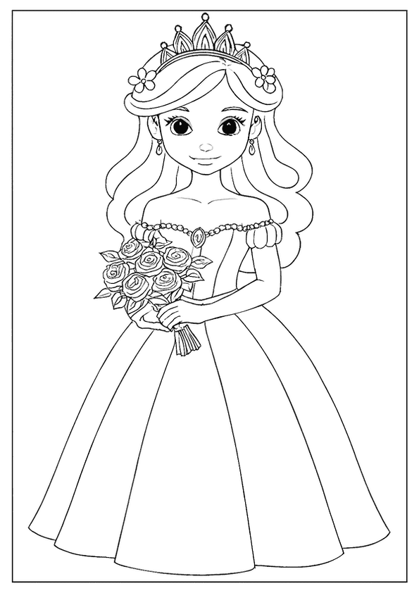Anime Princess Roses Coloring