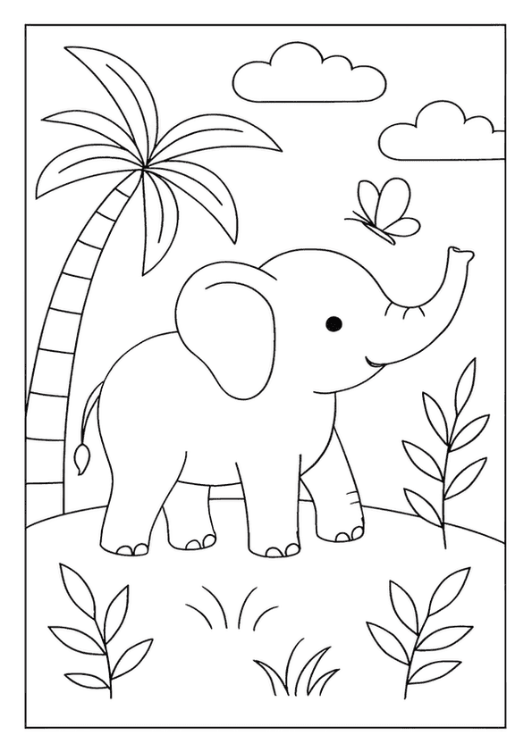 Baby Elephant Butterfly Fun