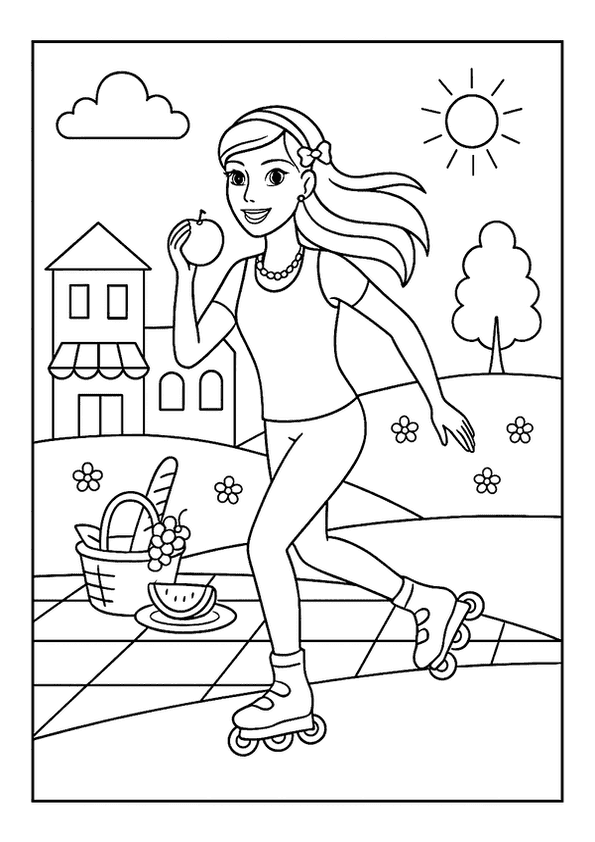 Barbie Skates Through Town
