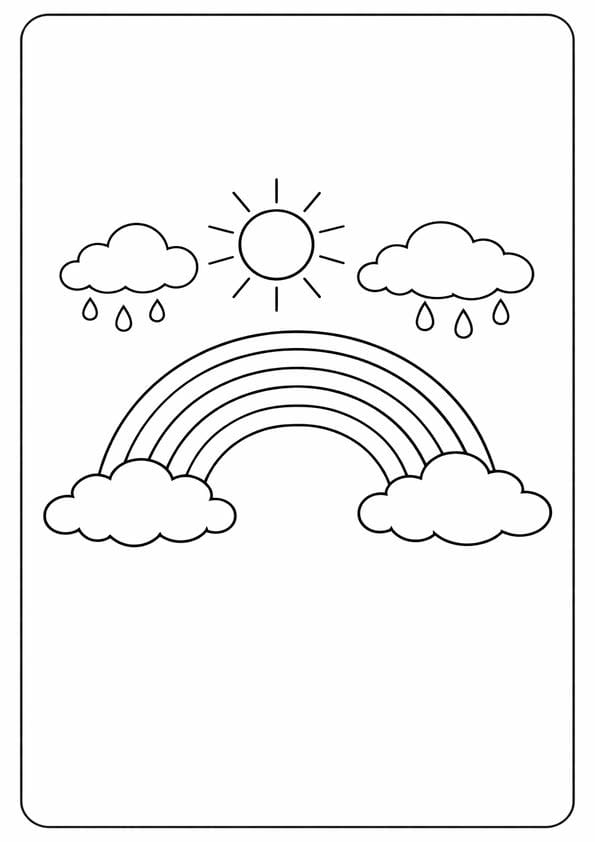 Beautiful Rainbow Coloring Sheet