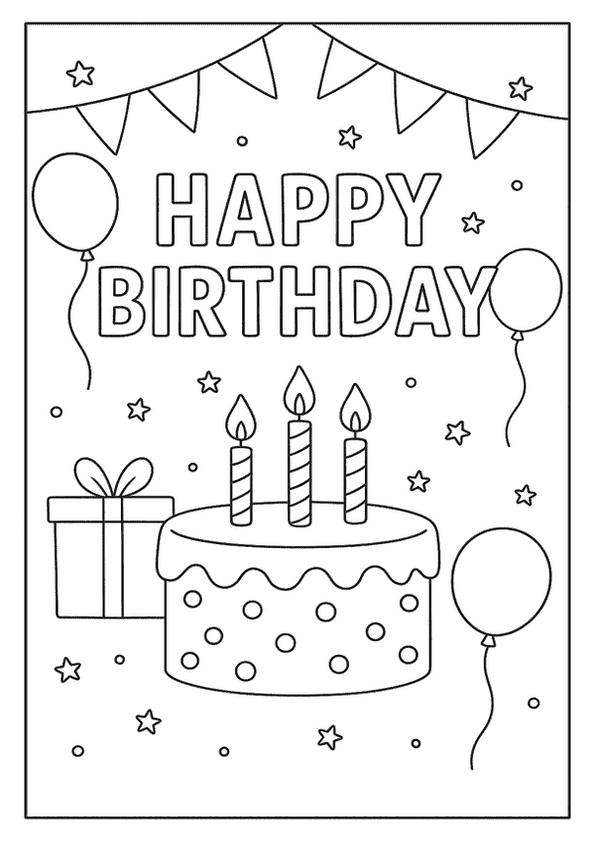 Birthday Banner To Color