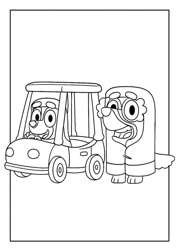 Bluey Free Coloring Page To Download