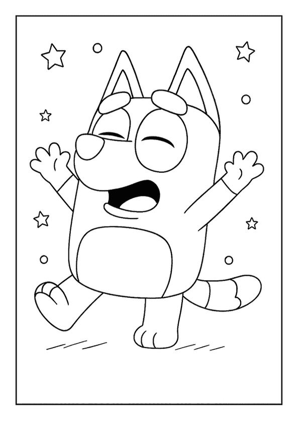 Bluey Fun Printable Coloring Sheet