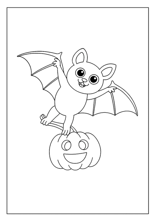 Cheerful Bat On Gourd