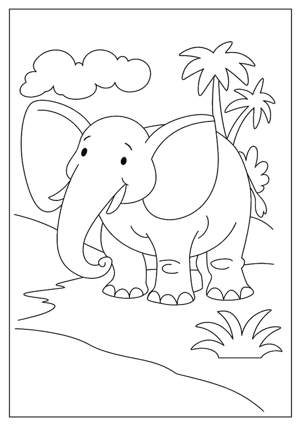 Cheerful Elephant In Nature