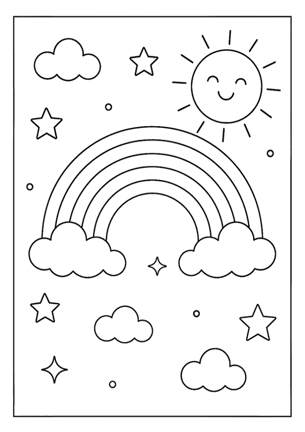 Cheerful Rainbow Sky Scene