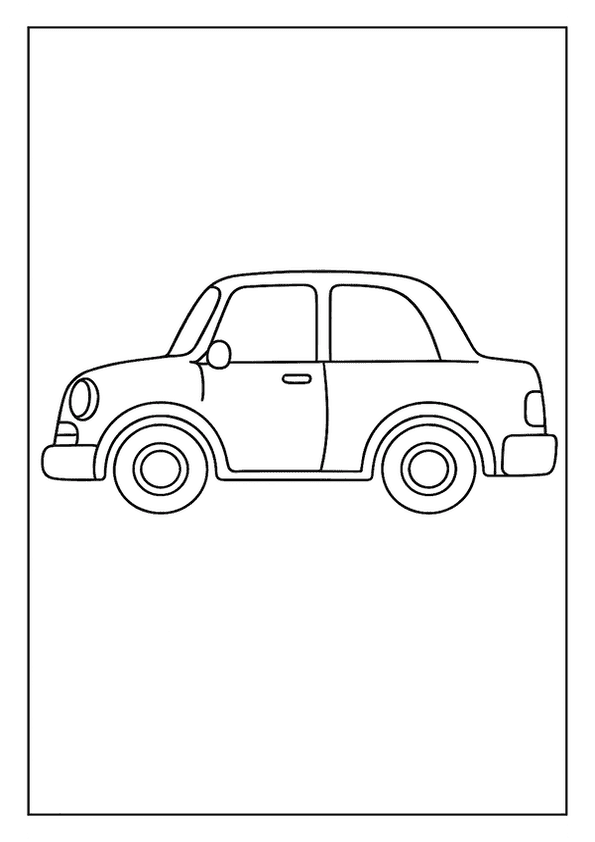 Cheerful Sedan Outline Art