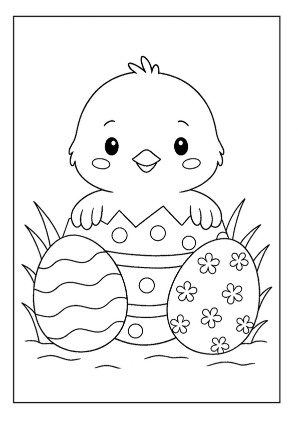 Chick Peeking From Shell