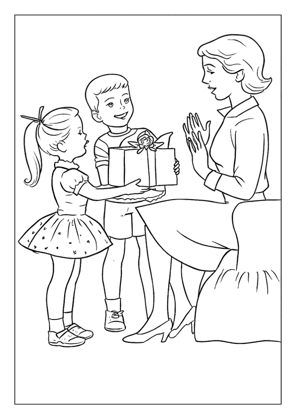 Children Celebrate Their Mom