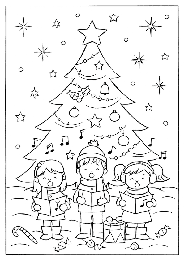 Christmas Tree Caroling Kids