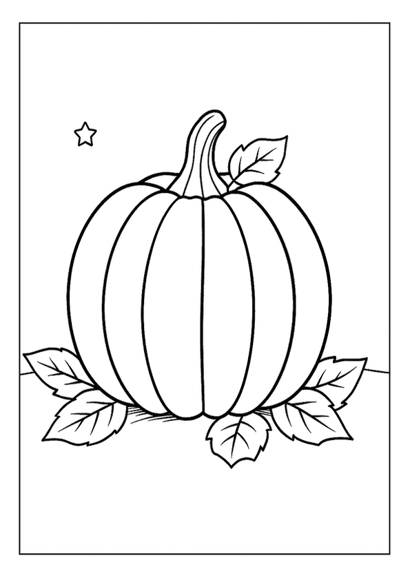 Classic Harvest Pumpkin Drawing