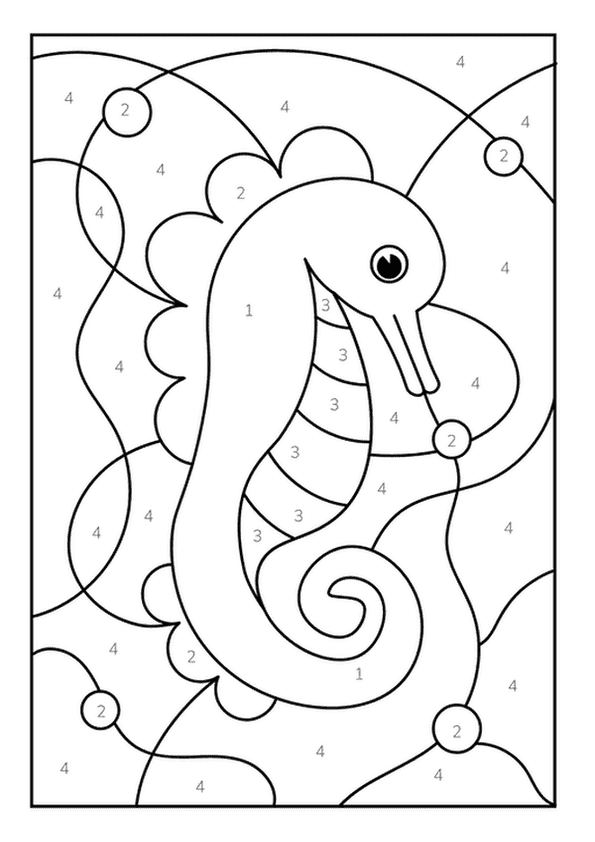 Colorful Seahorse By Number