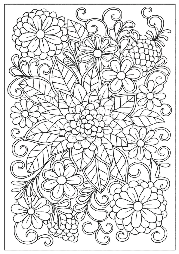 Complex Floral Bouquet Pattern