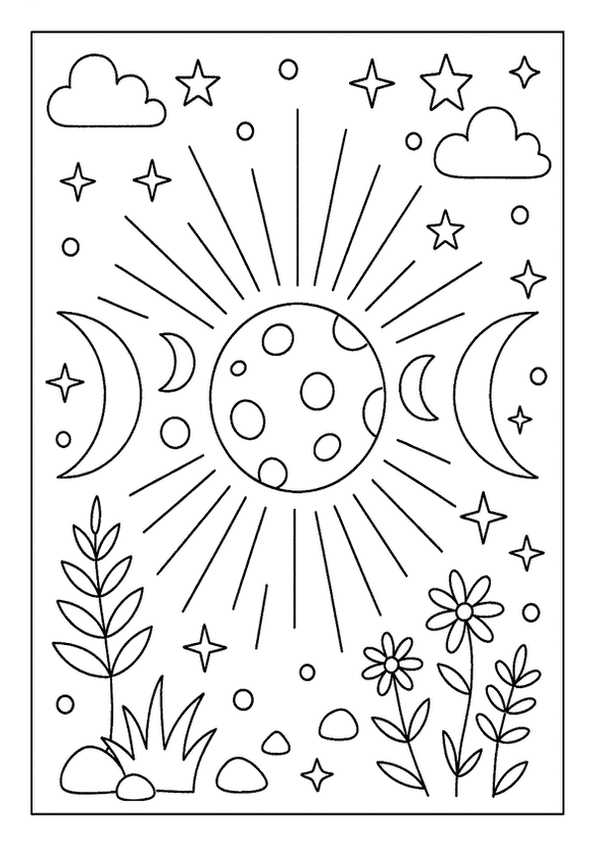 Cosmic Moon Phases Art