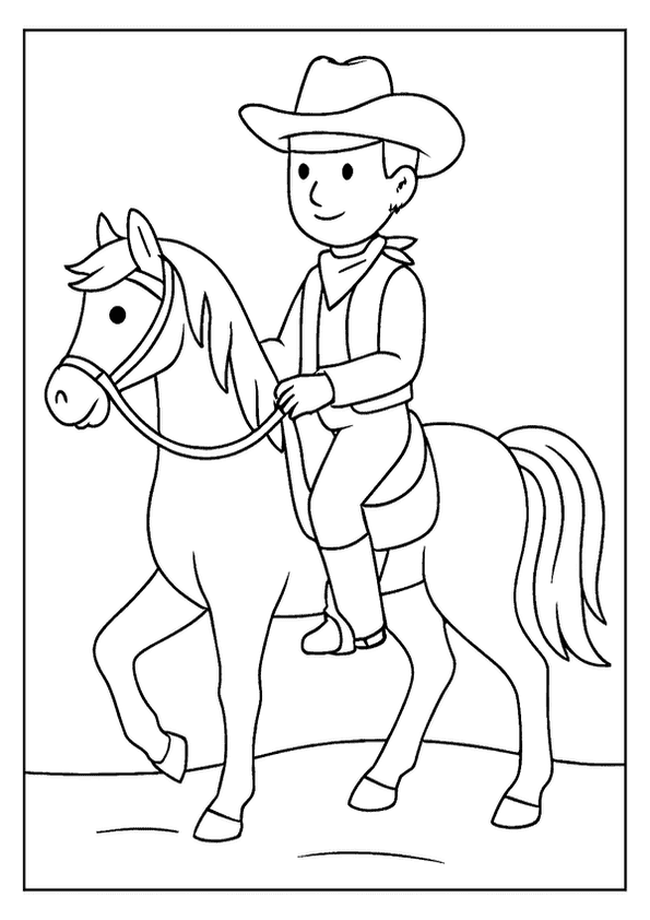 Cowboy Riding Horse Page