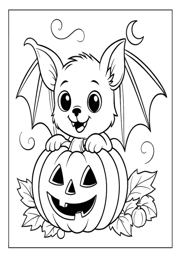 Cute Bat Pumpkin Peek