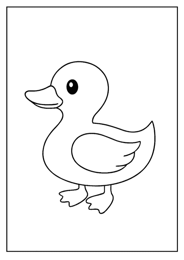 Cute Easy Duck Outline