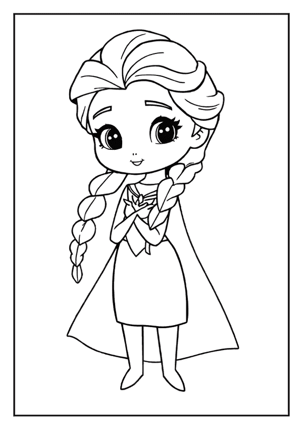 Cute Elsa Cartoon Page