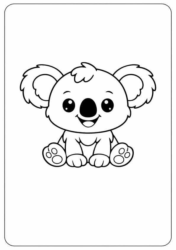 Cute Koala Coloring Sheet For Children