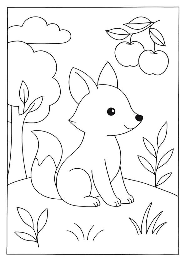 Cute Little Fox Surrounded
