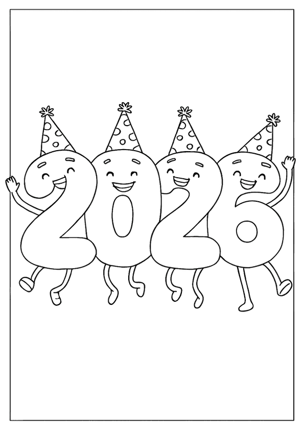 Cute  New Year Party Characters