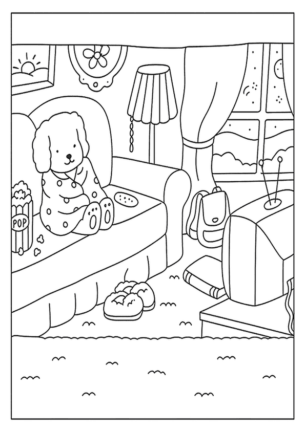 Cute Poodle Enjoys A Comfy Movie Night