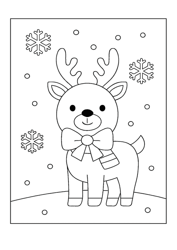 Cute Reindeer Standing In The Snow