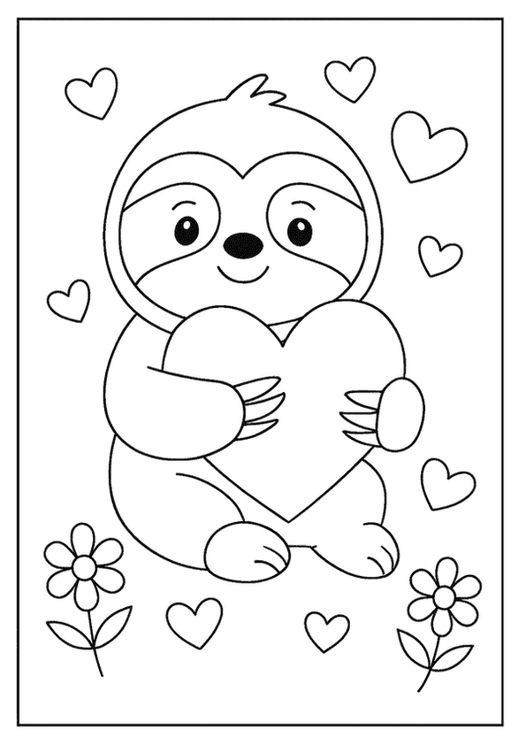 Cute Sloth Valentine Hug