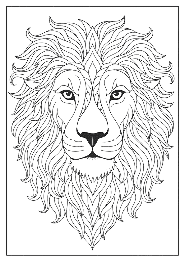 Detailed Mandala Lion Art