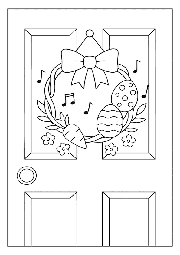 Easter Wreath On Door