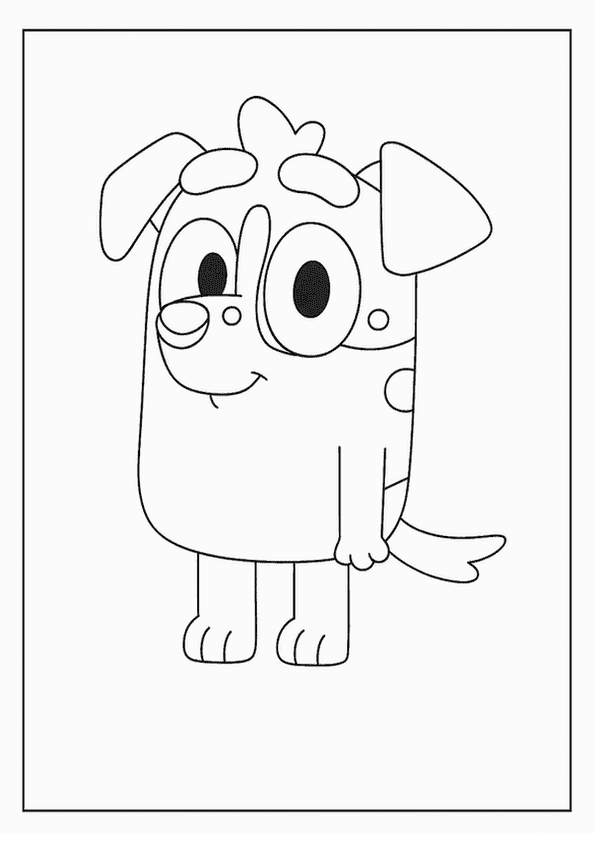Easy Bluey Coloring Page For Kids