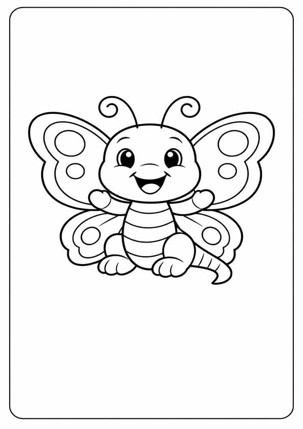 Easy Butterfly Coloring Page For Kids