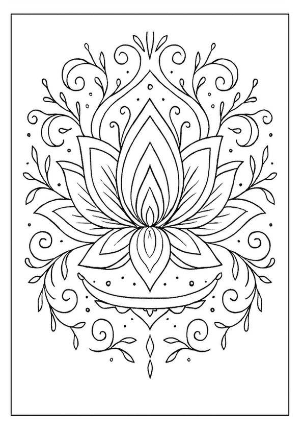 Elegant Lotus Mandala Drawing