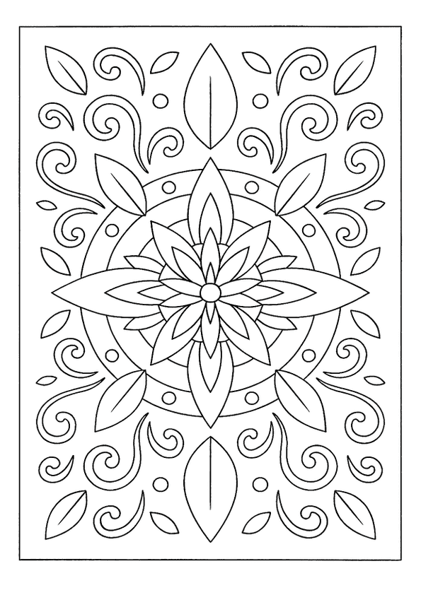 Elegant Scroll Flower Mandala