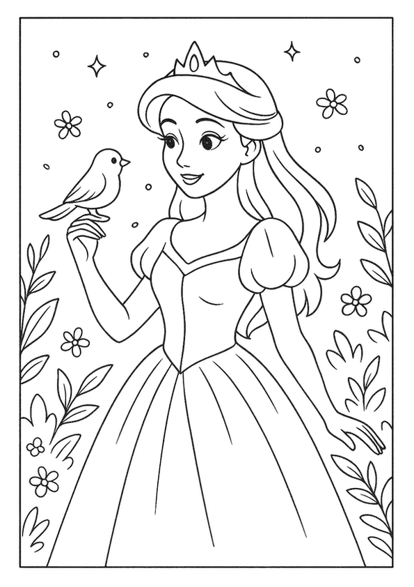 Enchanted Princess And Bird