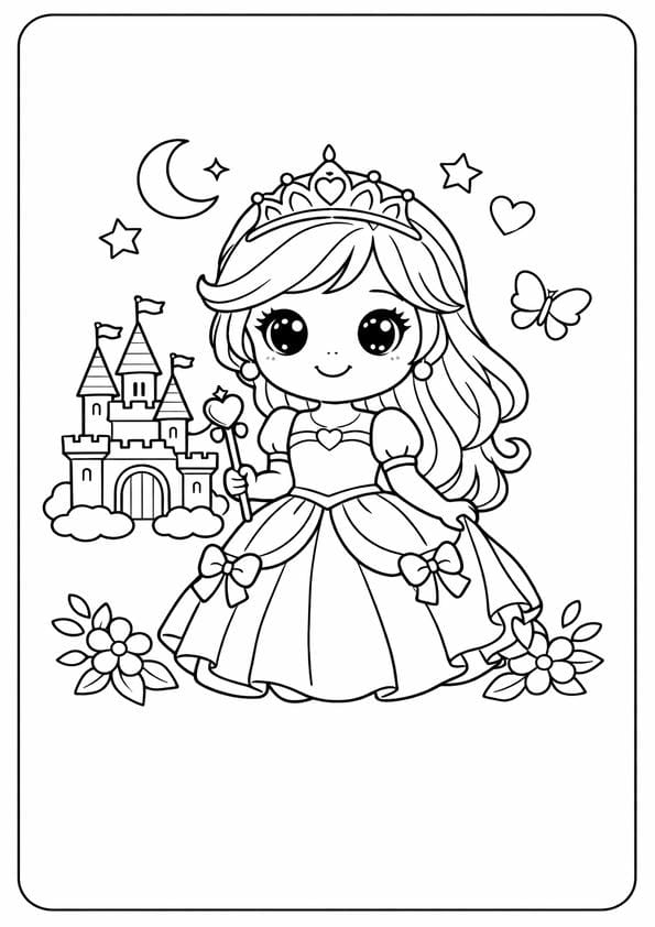 Fairy Tale Princess Coloring Sheet