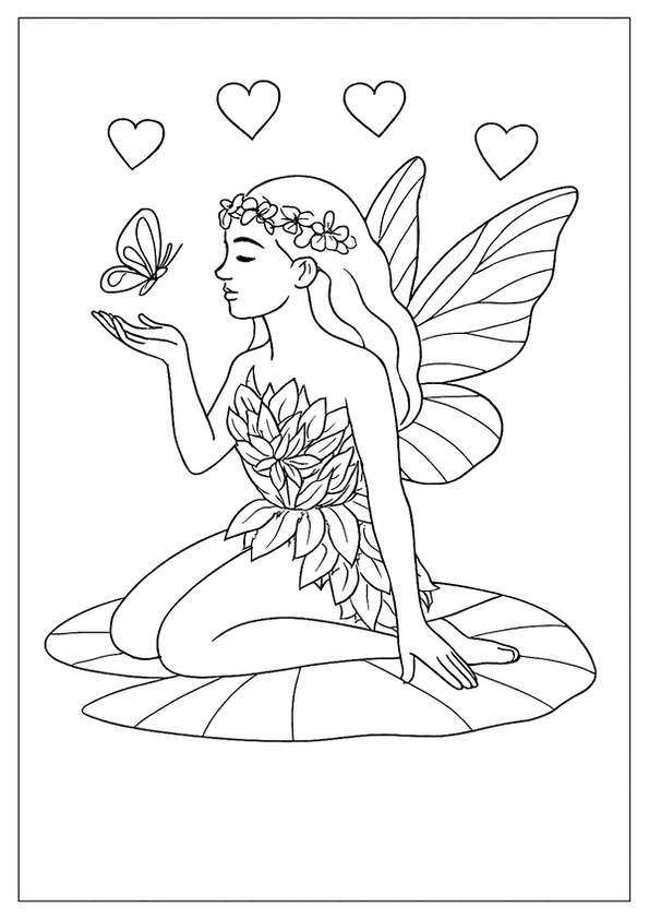 Fairy With Butterfly Hearts