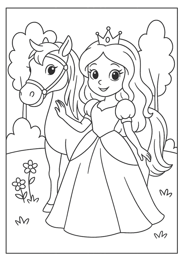 Fairytale Princess And Horse