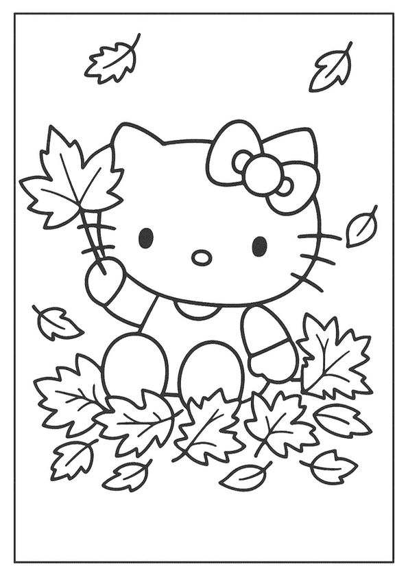 Fall Leaves With Kitty