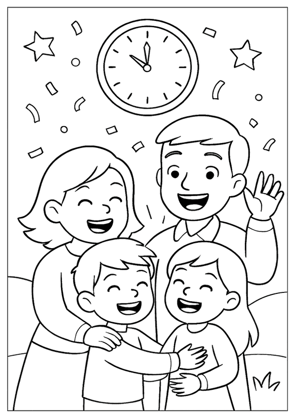 Family Celebrates New Year