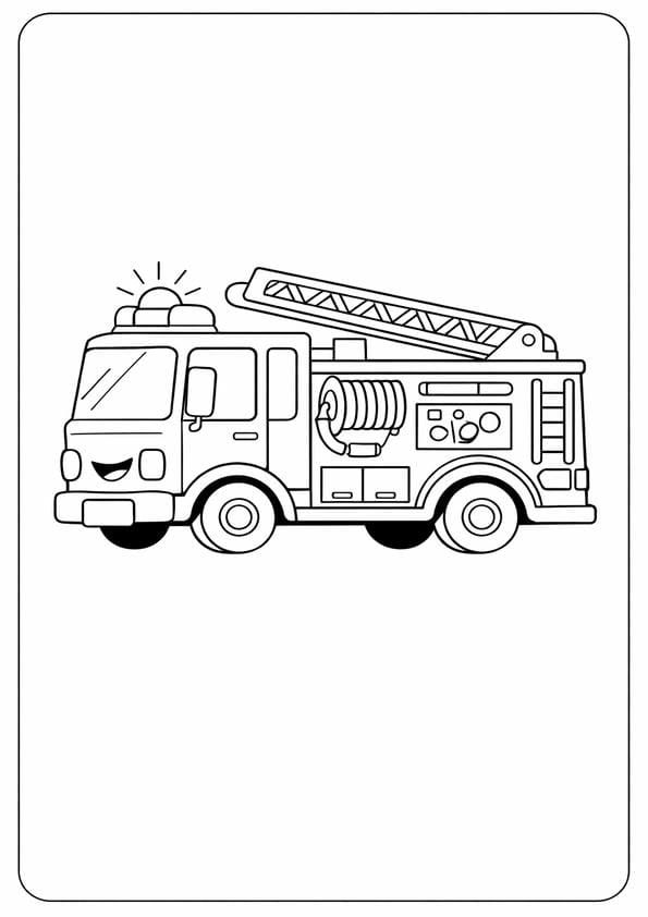 Fire Truck Coloring Page For Children