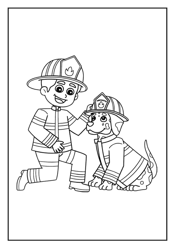 Firefighter And Pup Marshall