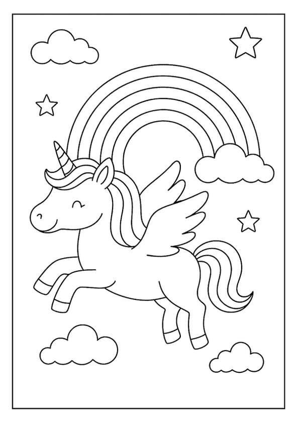 Flying Unicorn With Rainbow