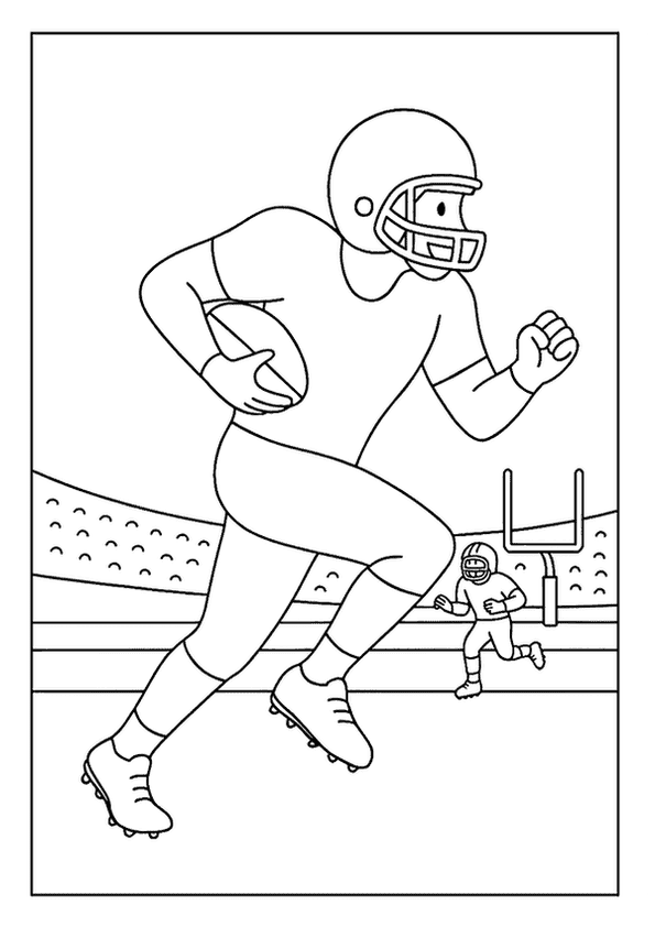 Football Player Mid Sprint
